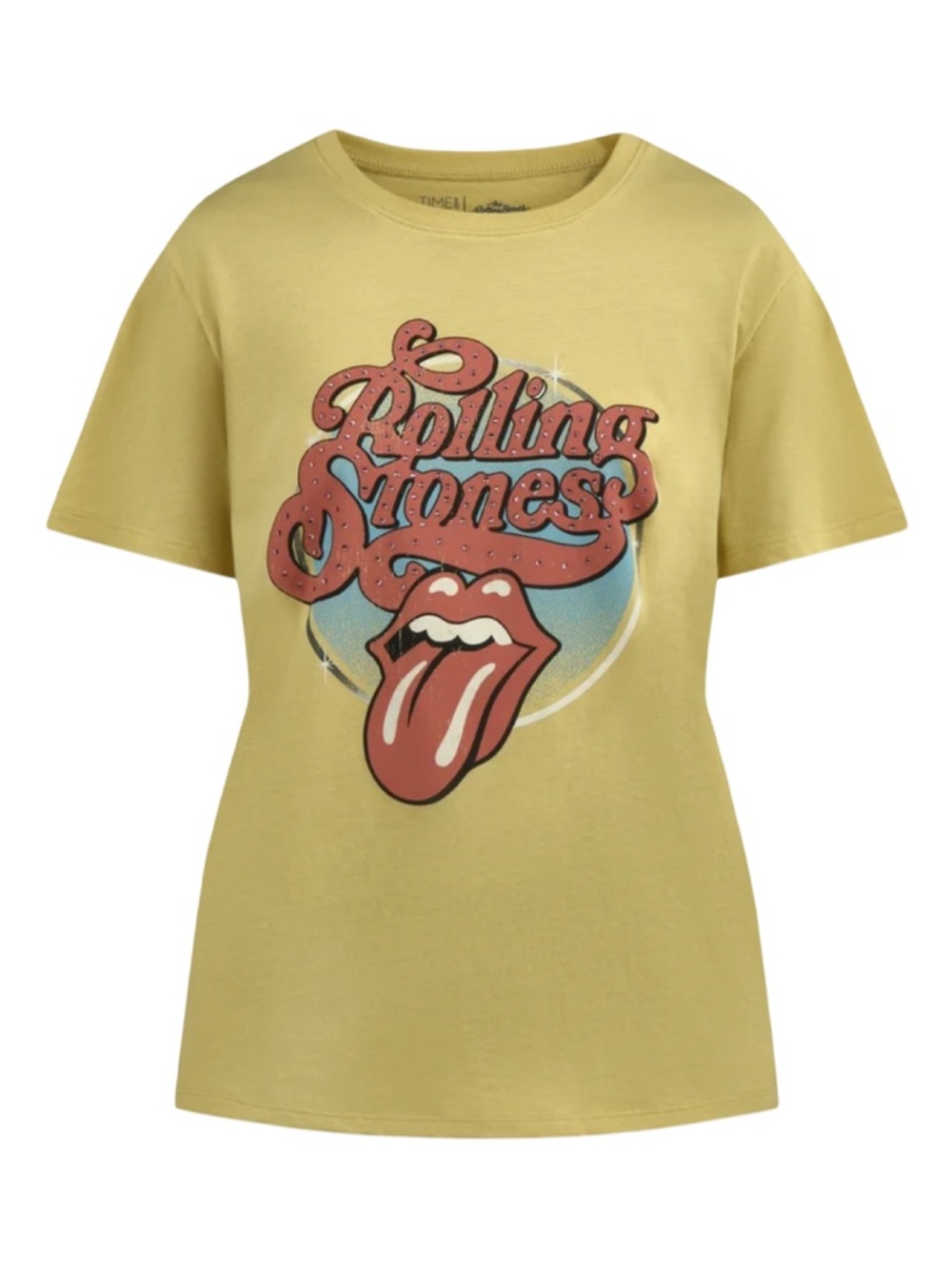Time and Tru Yellow Rolling Stones Graphic Tee 👅